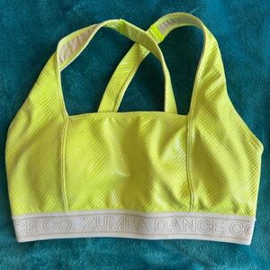 Zumba Fitness Neon Yellow Sports Bra